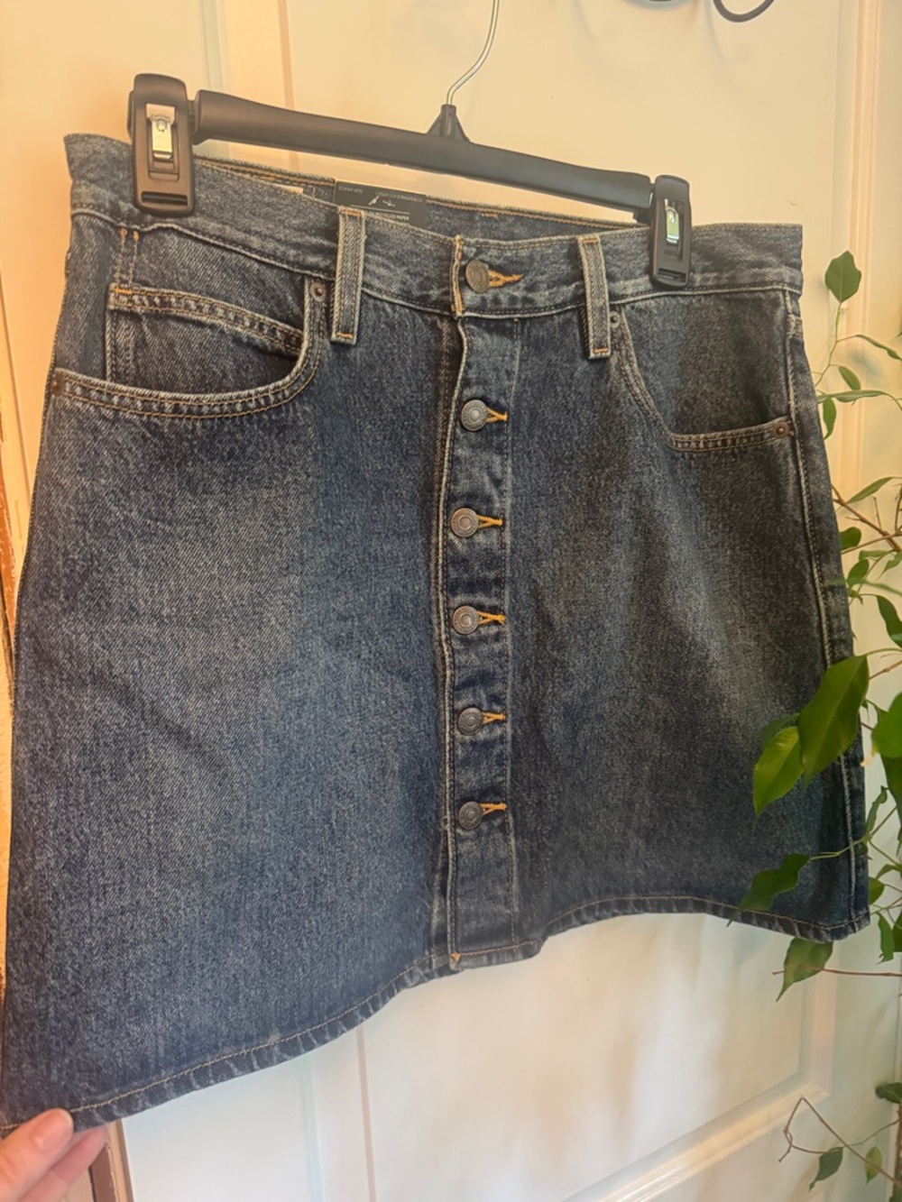 Levi's Dark Blue Denim Button-Front Mini Skirt